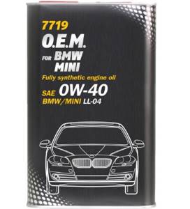 MANNOL O.E.M. BMW, MINI 0w40 SM/CF 1л синтетика, масло моторное металл. канистра